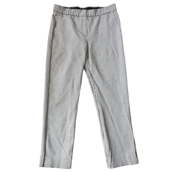 J Jill Gingham Pants Black White Pull On Checkered Careerwear Corpcore Business - Picture 1 of 6